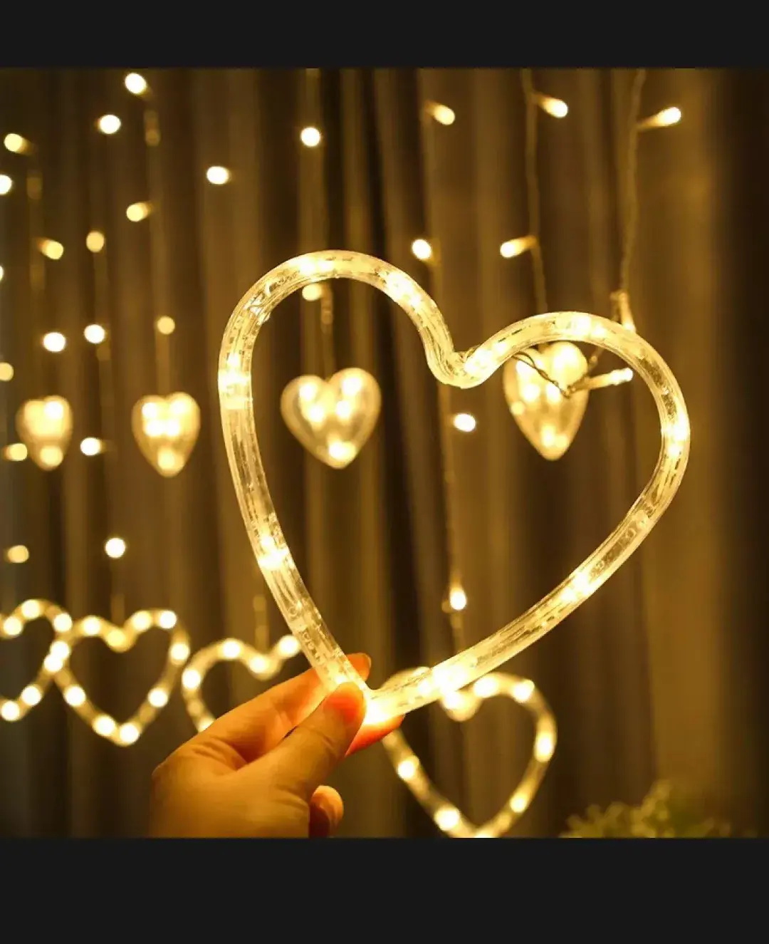 Rideau lumineux en forme de cœur 4 Détail & Finition 3