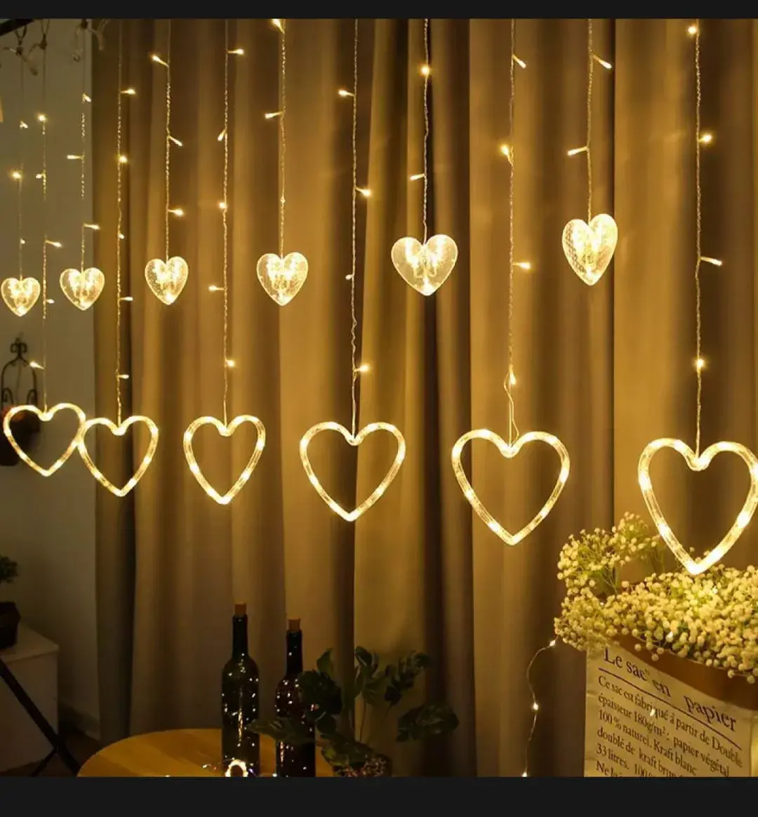 Rideau lumineux en forme de cœur 2 Détail & Finition 1