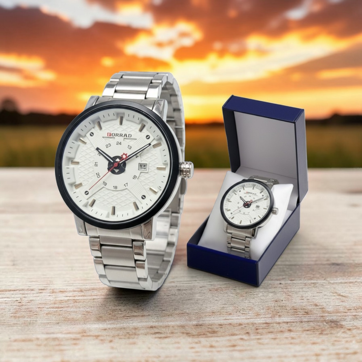 Forrad Watch Coffret Montre FORRAD Luxe avec dateur - Kadowet.tn