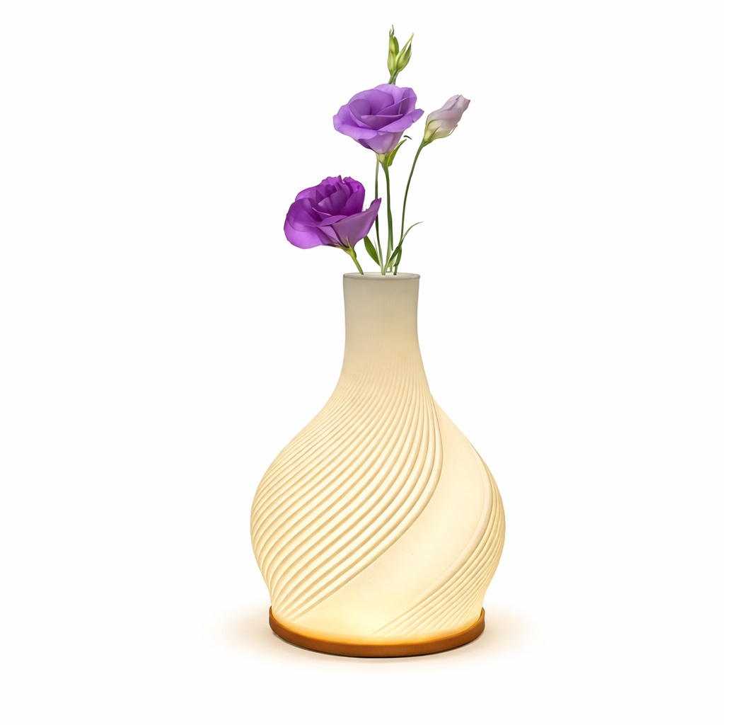 3D Printed Art Vase Lamp 2 Détail & Finition 1