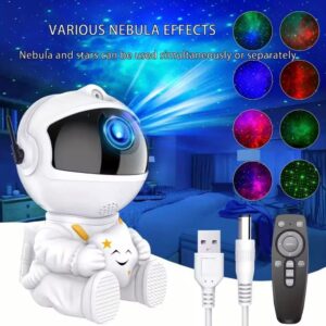 Jeux De Lumière Forme Robot En Blanc Astronaute Projection Galaxy