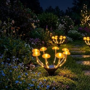 Lampe solaire champignon à 8 LED