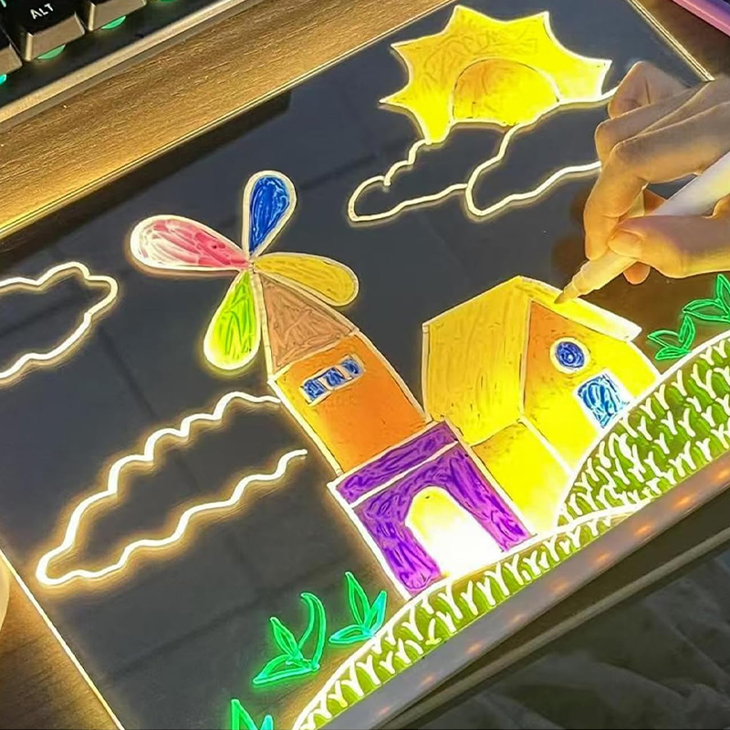 Tableau Blanc Lumineux à LED Multicolore 3 Détail & Finition 2