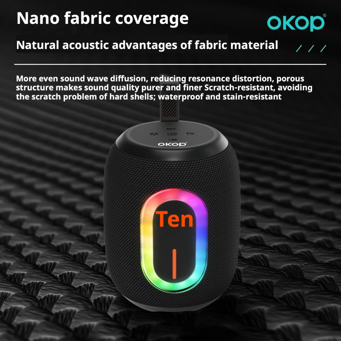 Enceinte Bluetooth portable OKOP 3 Détail & Finition 2
