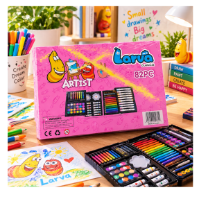 Coffret Complet de Dessin et Peinture pour Enfants - Thème Larva