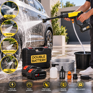 Nettoyeur Haute Pression Sans Fil Portatif avec Batterie Rechargeable – Lavage Auto & Jardin