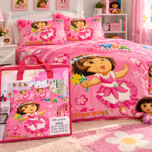 Parure de Lit Enfant 3 Pièces 100% Coton (Housse 160x220 + Drap + Taie)