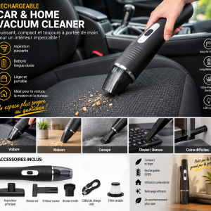 Aspirateur à Main Sans Fil Rechargeable Multifonction pour Maison et Voiture